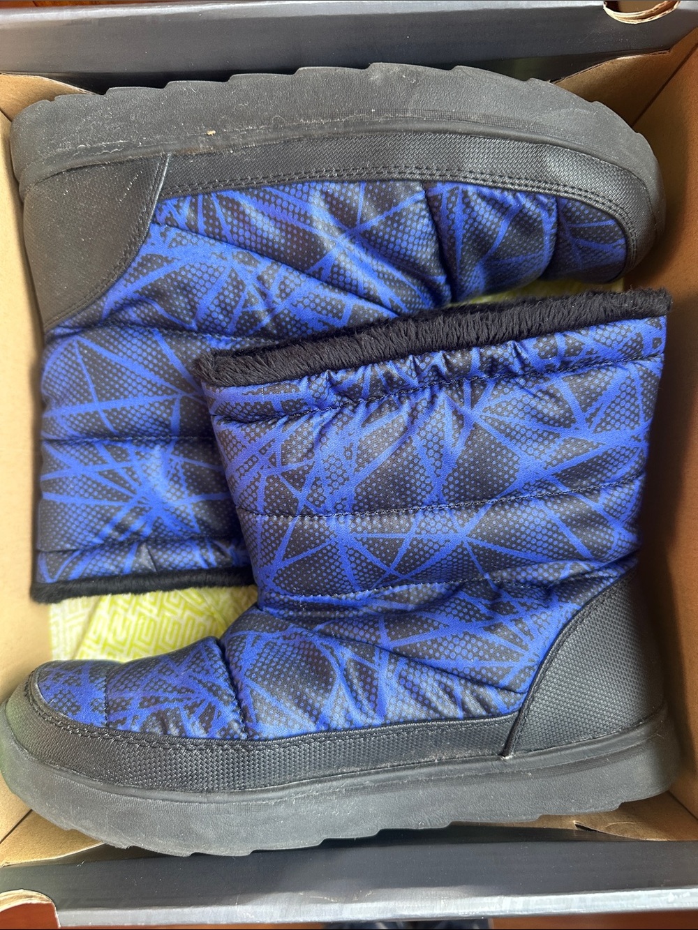 Ten Gear Blue Patterned Winter Boots